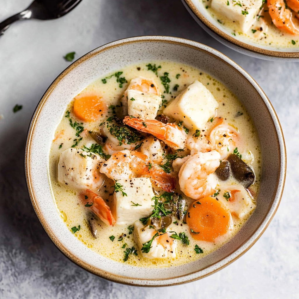 Recipe preparation for Seafood Chowde