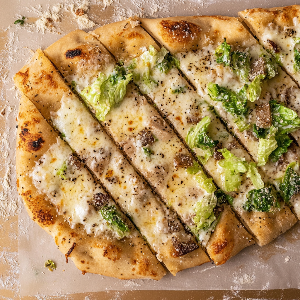 Recipe preparation for Grilled Cacio e Pepe Pizza