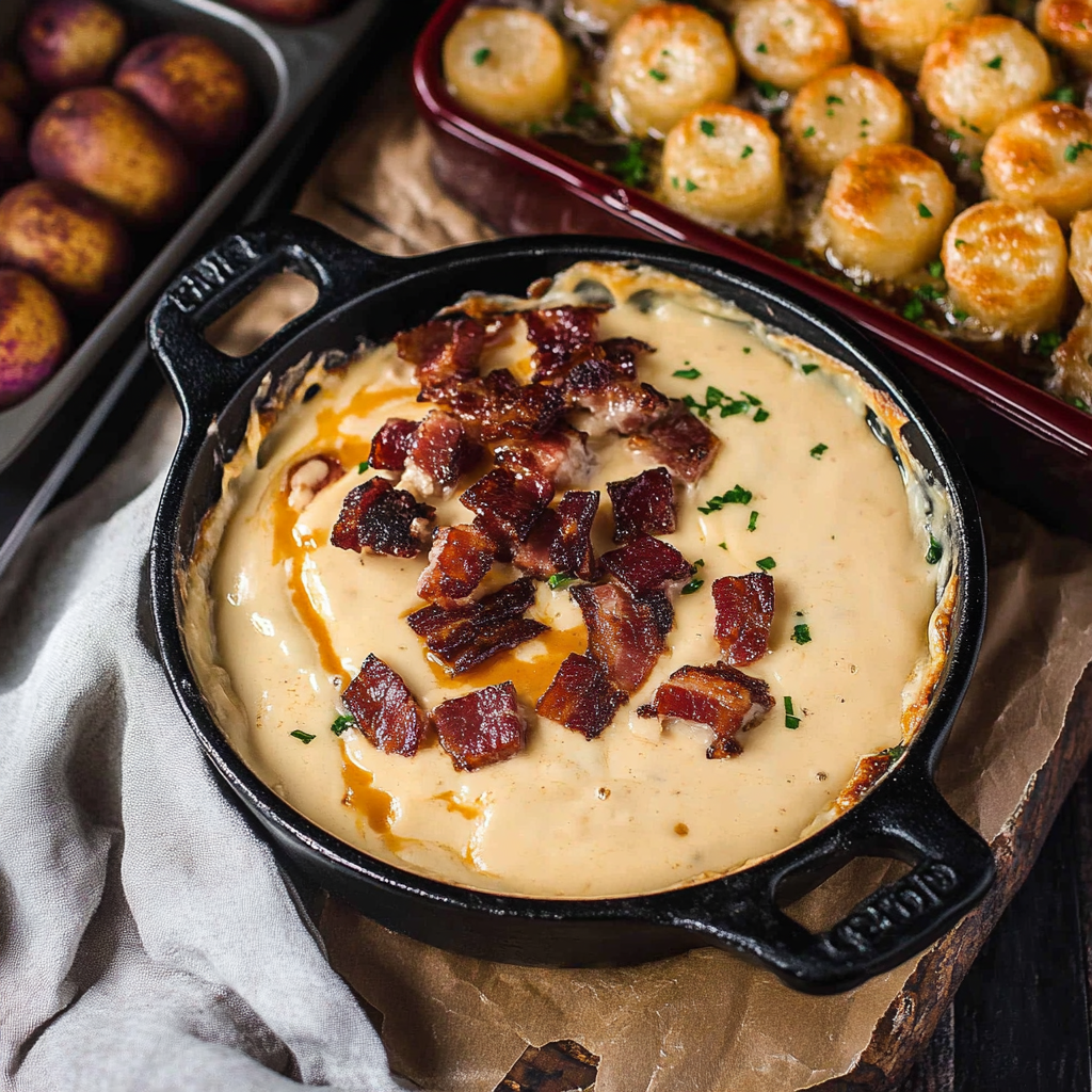 Recipe preparation for Beer Cheese Dip With Bacon