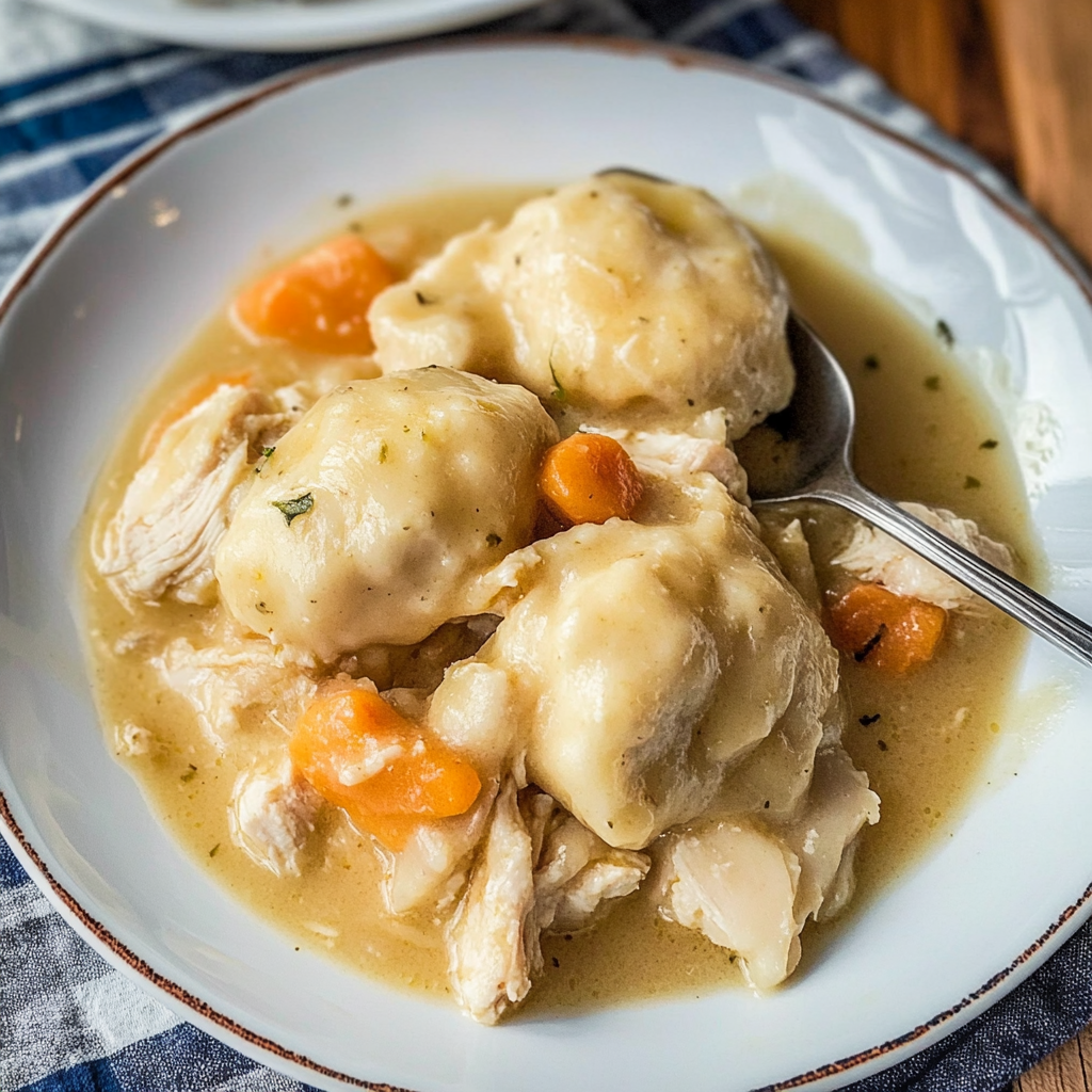 Recipe preparation for Easy Chicken and Dumplings with Biscuits
