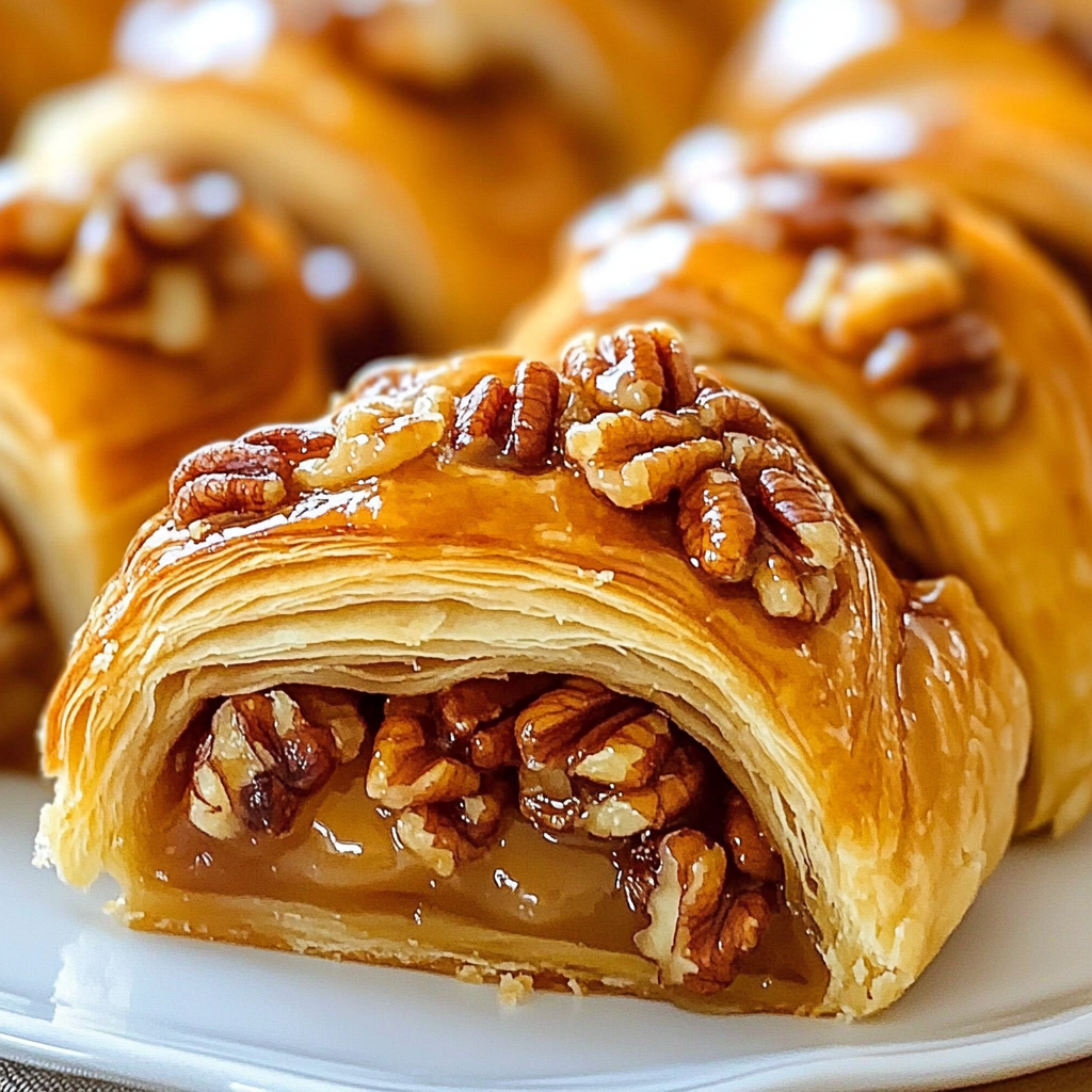 Recipe preparation for Pecan Pie Crescent Rolls