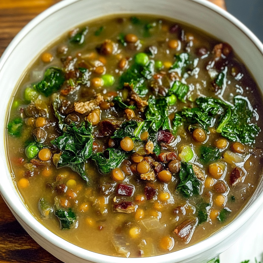 Recipe preparation for Lentil Stew with Kale