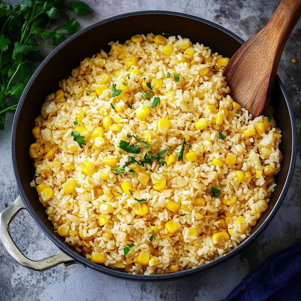 Recipe preparation for Buttered Corn Rice