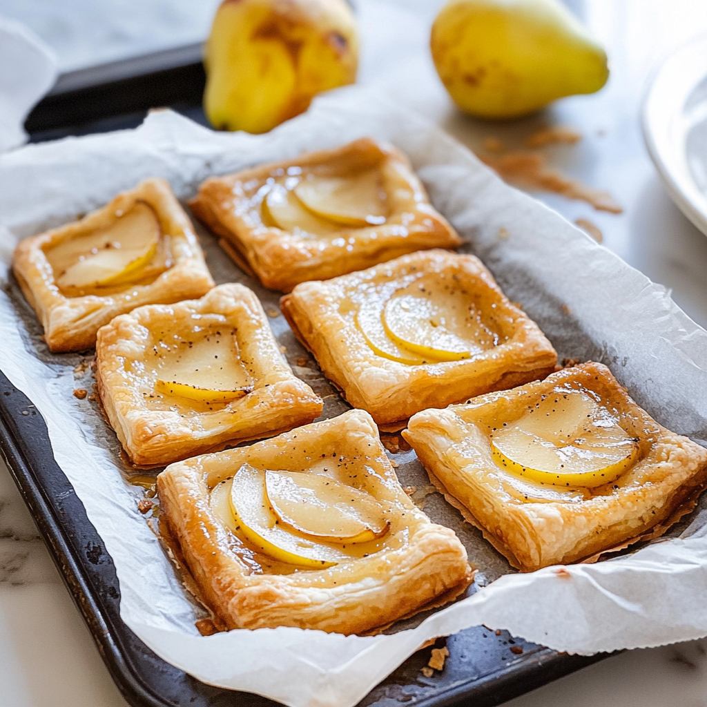 Recipe preparation for Pear Puff Pastry Tarts