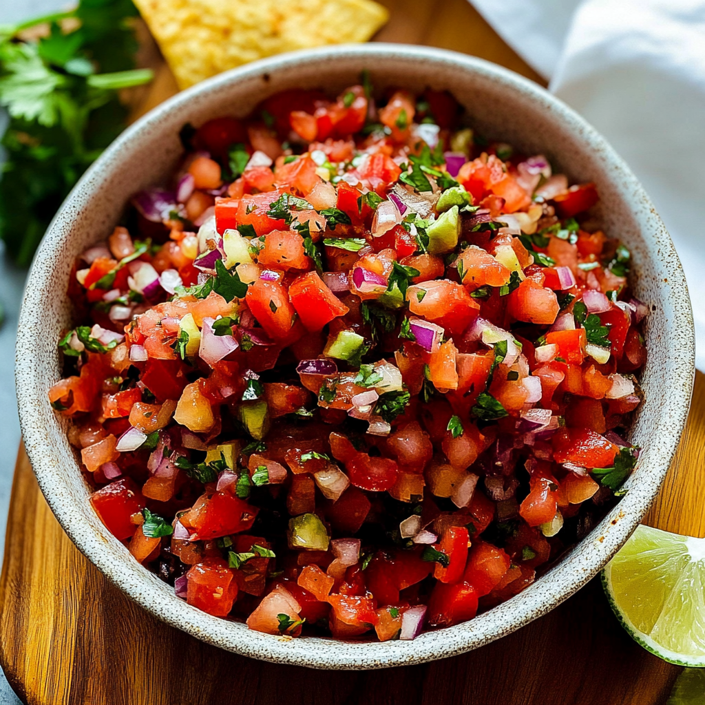 Recipe preparation for Classic Pico de Gallo