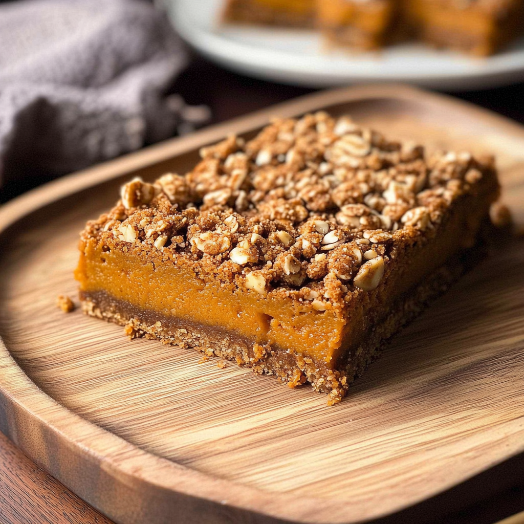 Recipe preparation for Sweet Potato Bars with Pecan Oat Crumble