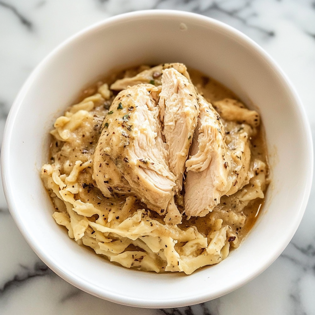 Recipe preparation for Crockpot Chicken and Gravy