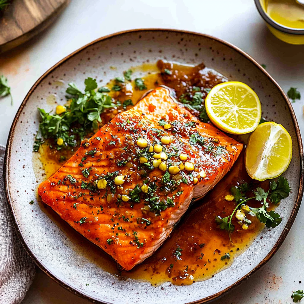 Recipe preparation for Harissa Honey Salmon