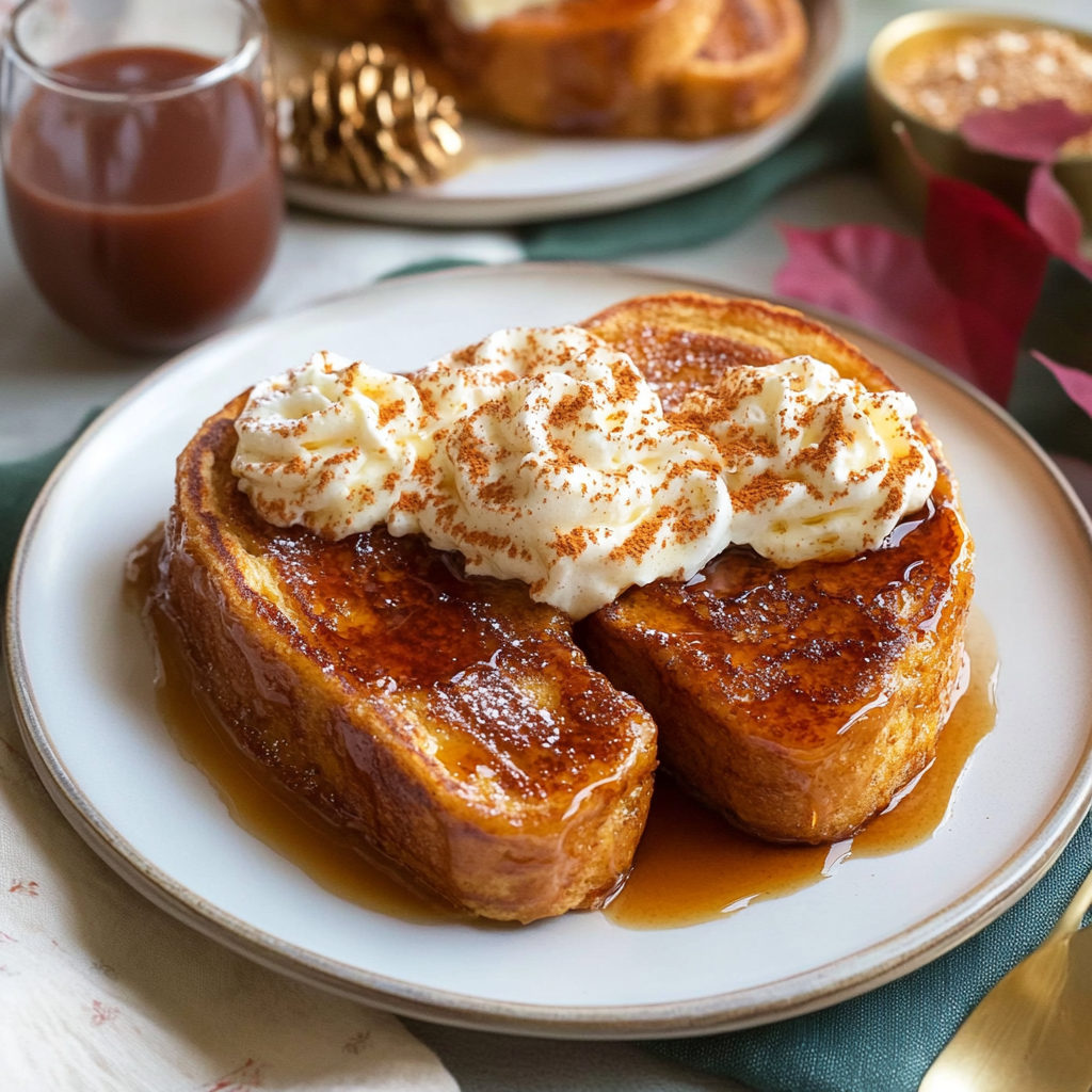 Recipe preparation for Pumpkin Spice French Toast