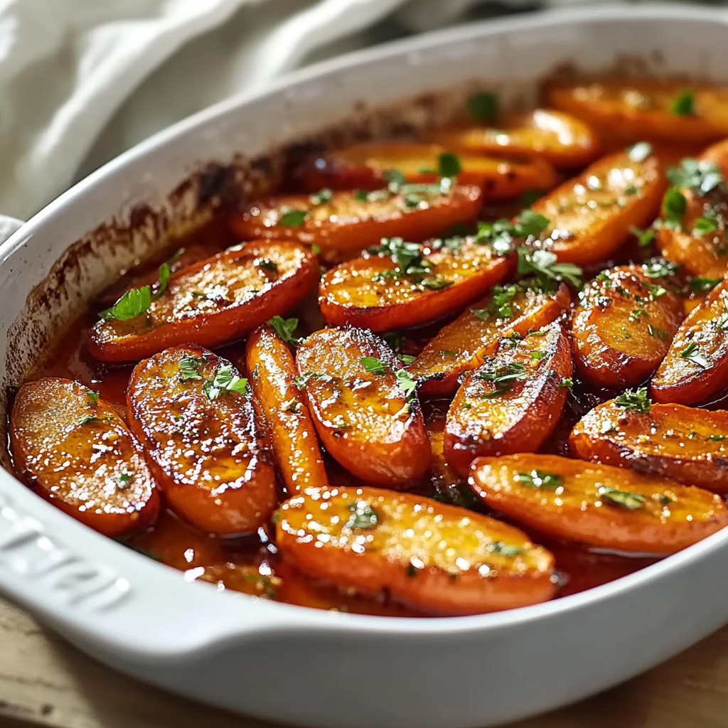 Recipe preparation for Roasted Honey Garlic Carrots