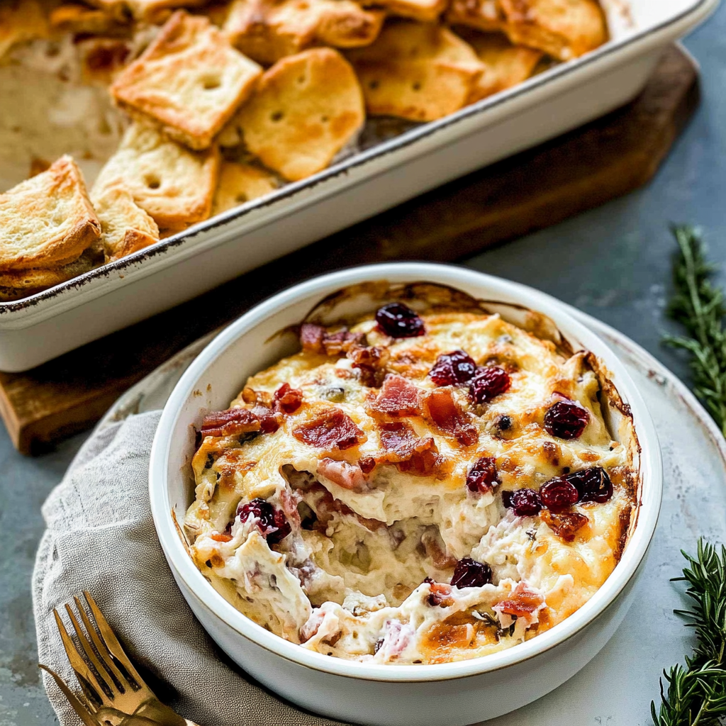 Recipe preparation for Cranberry and Bacon Swiss Cheese Dip