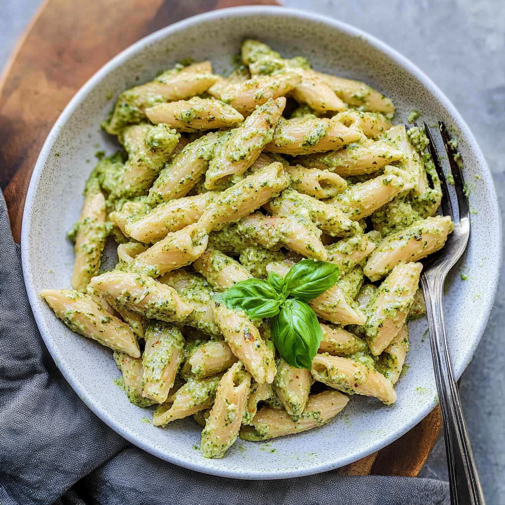 Recipe preparation for Chicken Pesto Pasta