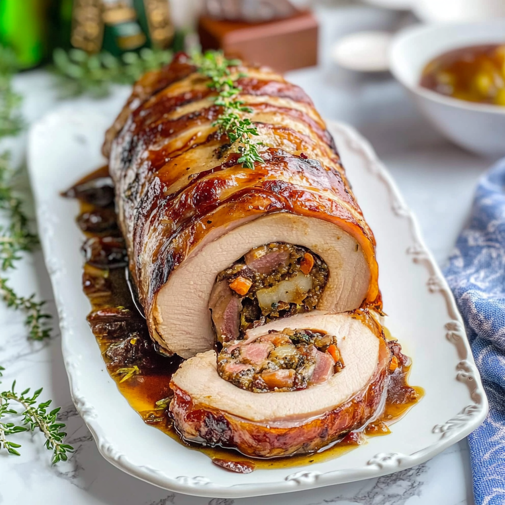 Recipe preparation for Christmas Stuffed Pork Tenderloin