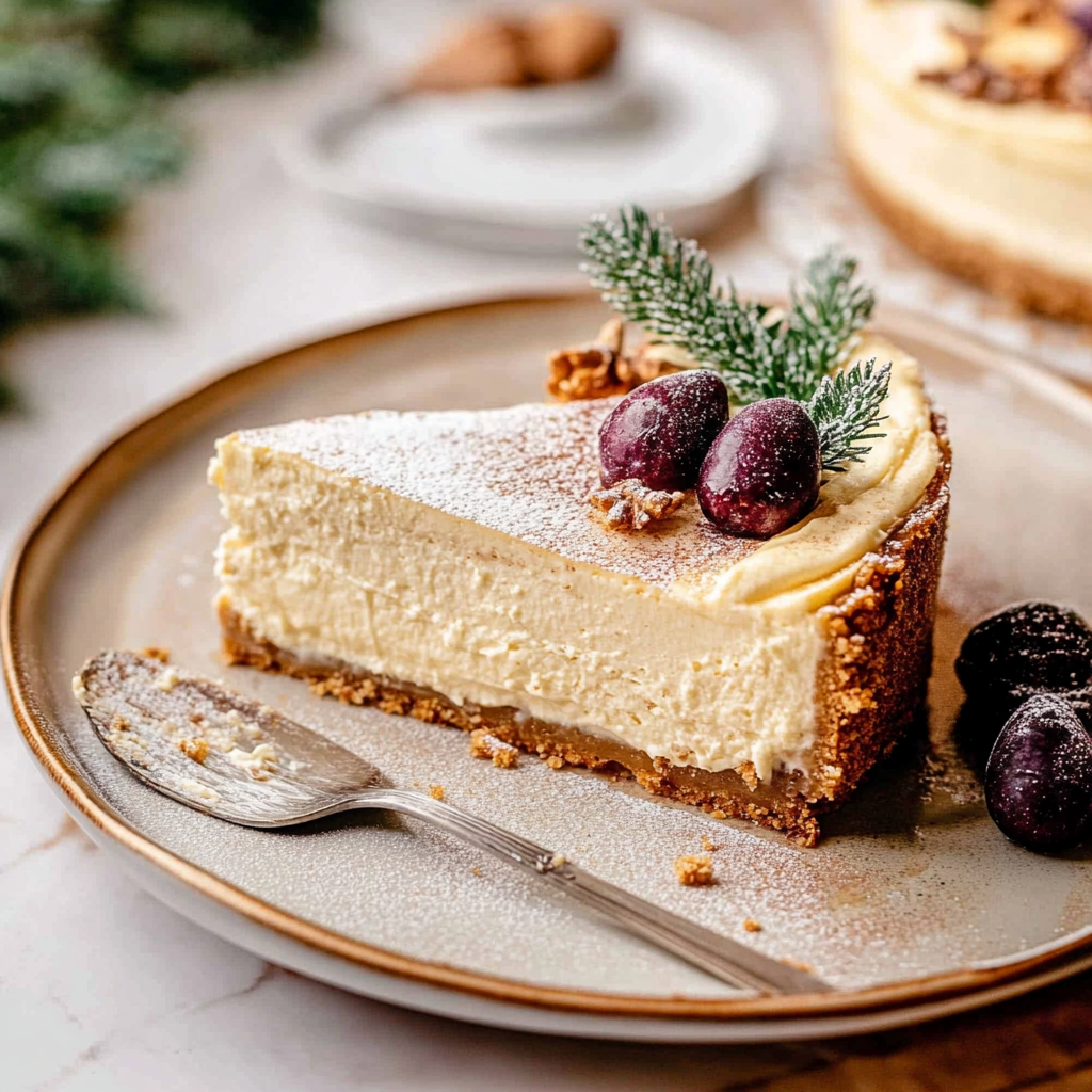 Recipe preparation for Eggnog Cheesecake