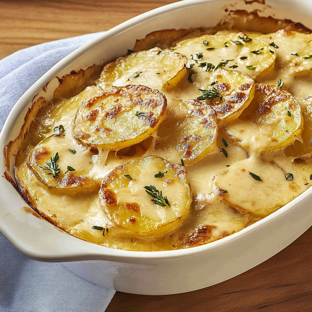 Recipe preparation for Creamy Holiday Potato Gratin