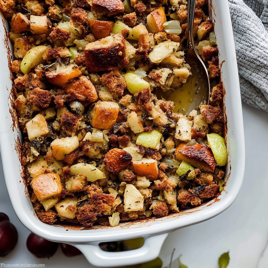 Recipe preparation for Sausage, Apple & Herb Stuffing