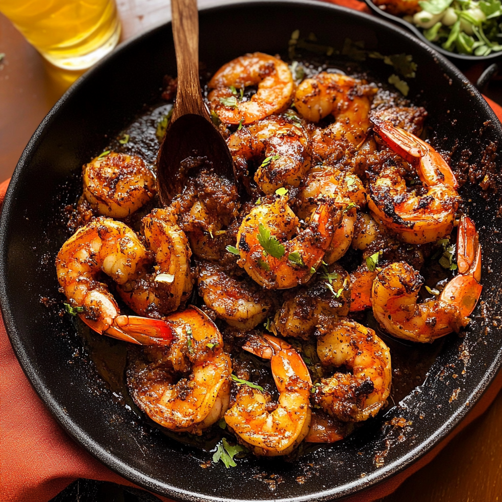 Recipe preparation for Jamaican Spicy 'Pepper' Shrimp