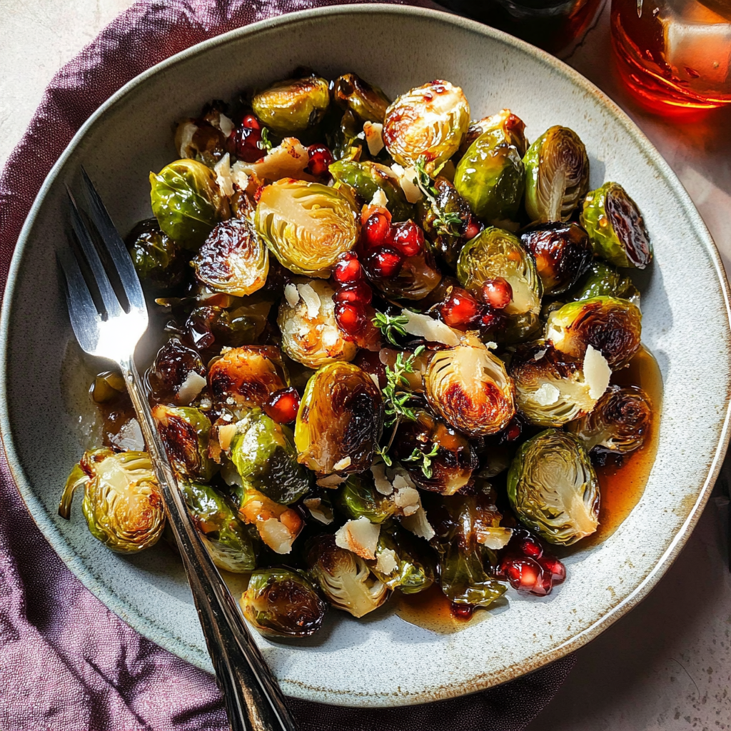 Recipe preparation for Balsamic-Fig Glazed Brussels Sprouts