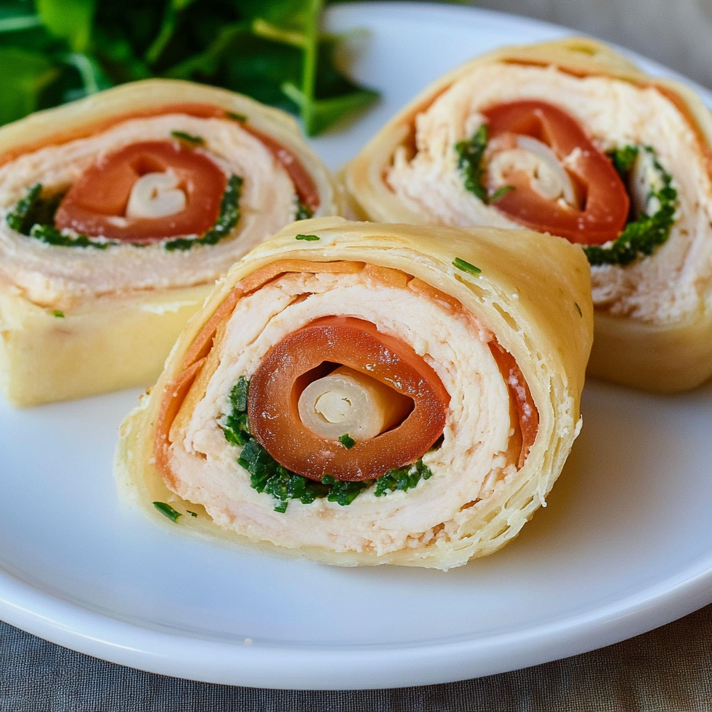 Recipe preparation for Turkey and Cheese Roll-Ups
