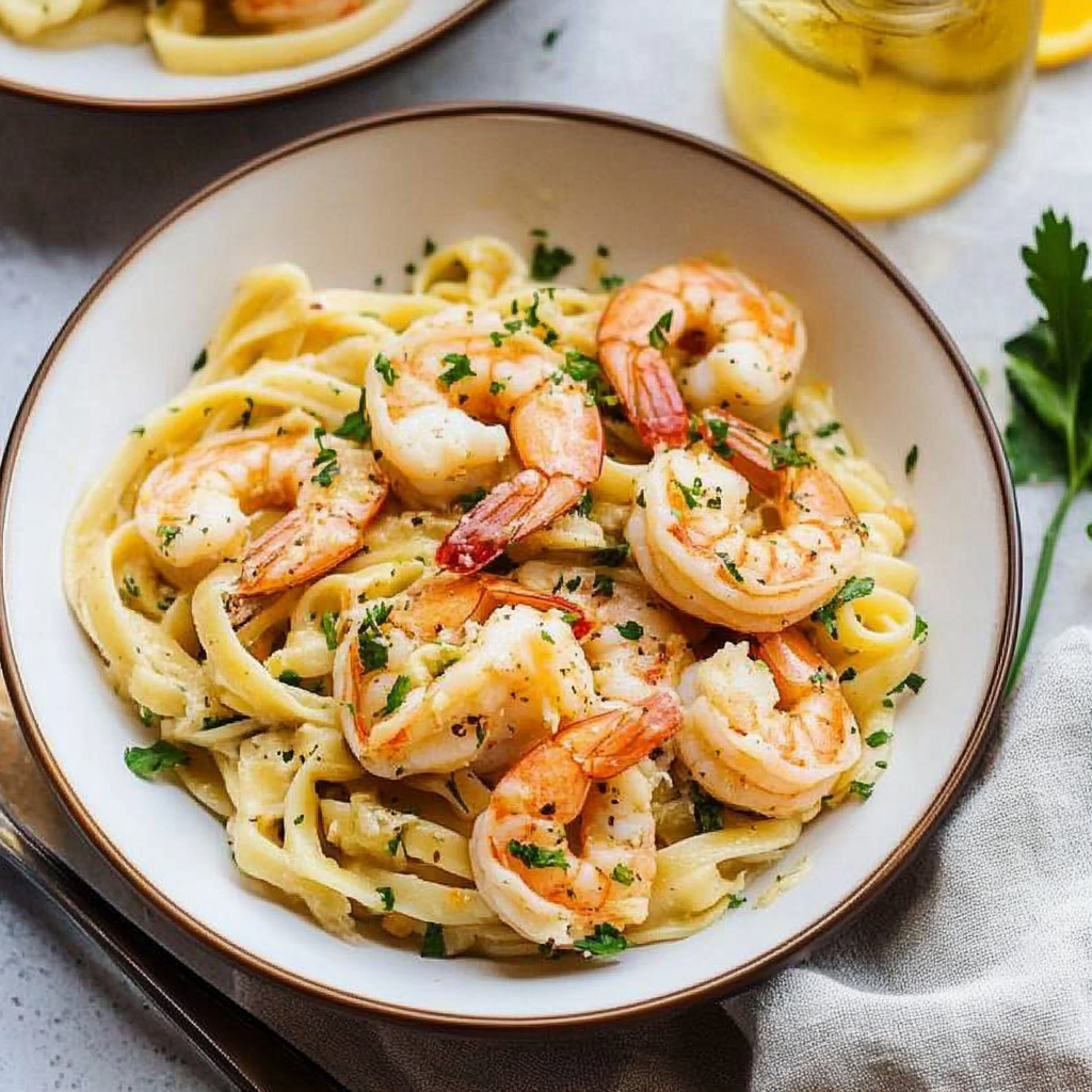 Recipe preparation for 20-Minute Shrimp Scampi
