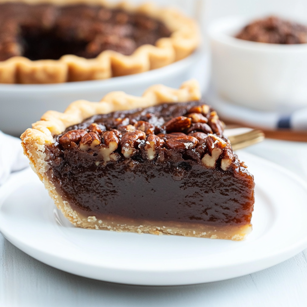 Recipe preparation for Chocolate Bourbon Pecan Pie