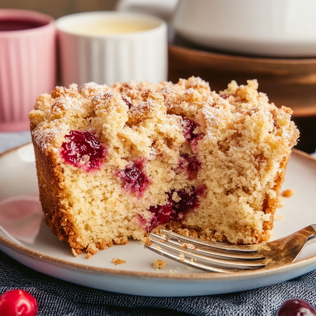 Recipe preparation for Cranberry Streusel Butter Cake