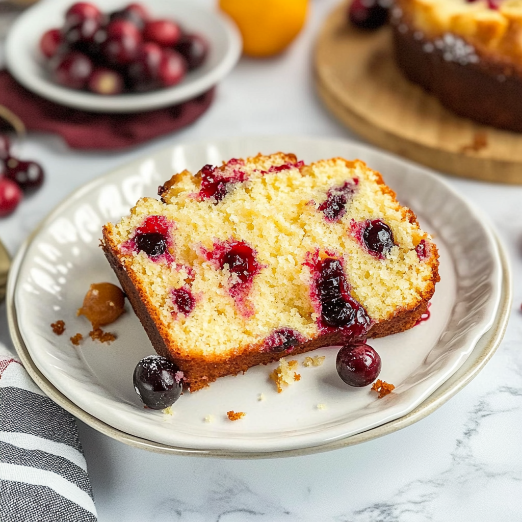 Recipe preparation for Cranberry Orange Snowflake Pound Cake