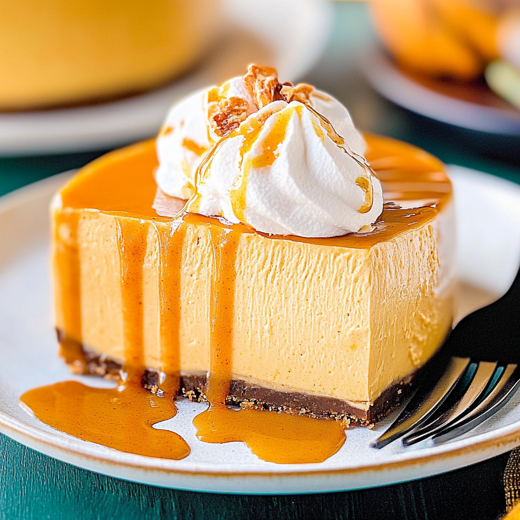 Recipe preparation for No-Bake Pumpkin Spice Cheesecake