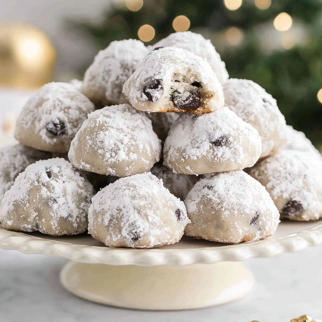 Recipe preparation for Chocolate Chip Snowball Cookies