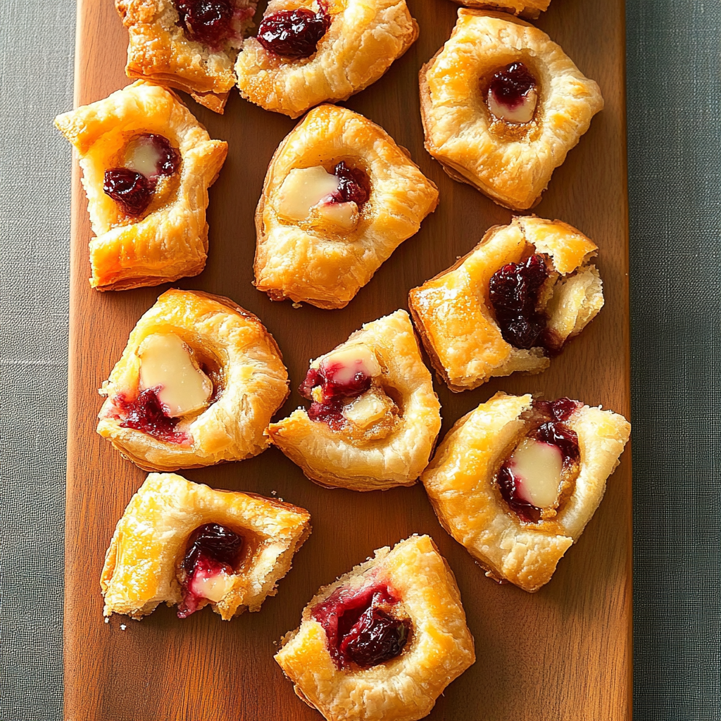 Recipe preparation for Cranberry Brie Puff Pastry