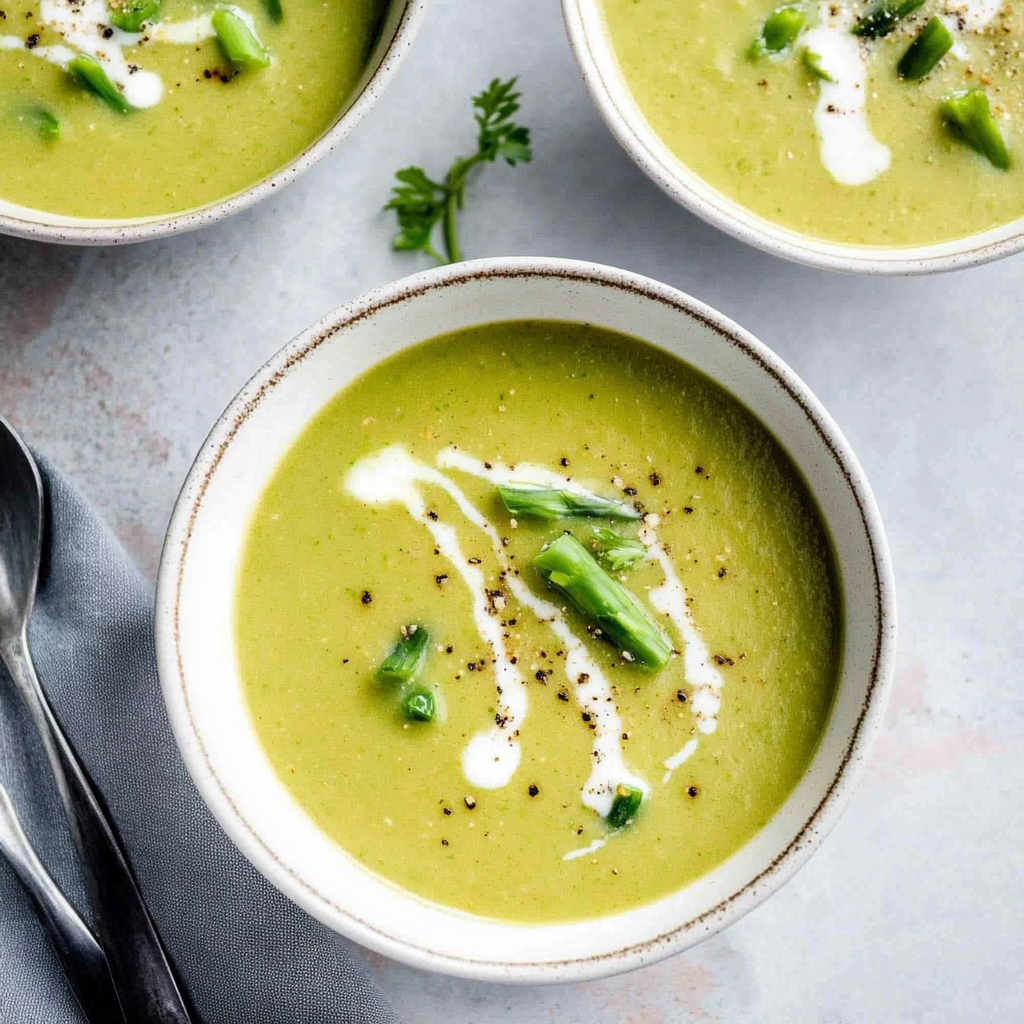 Recipe preparation for Creamy Asparagus Soup