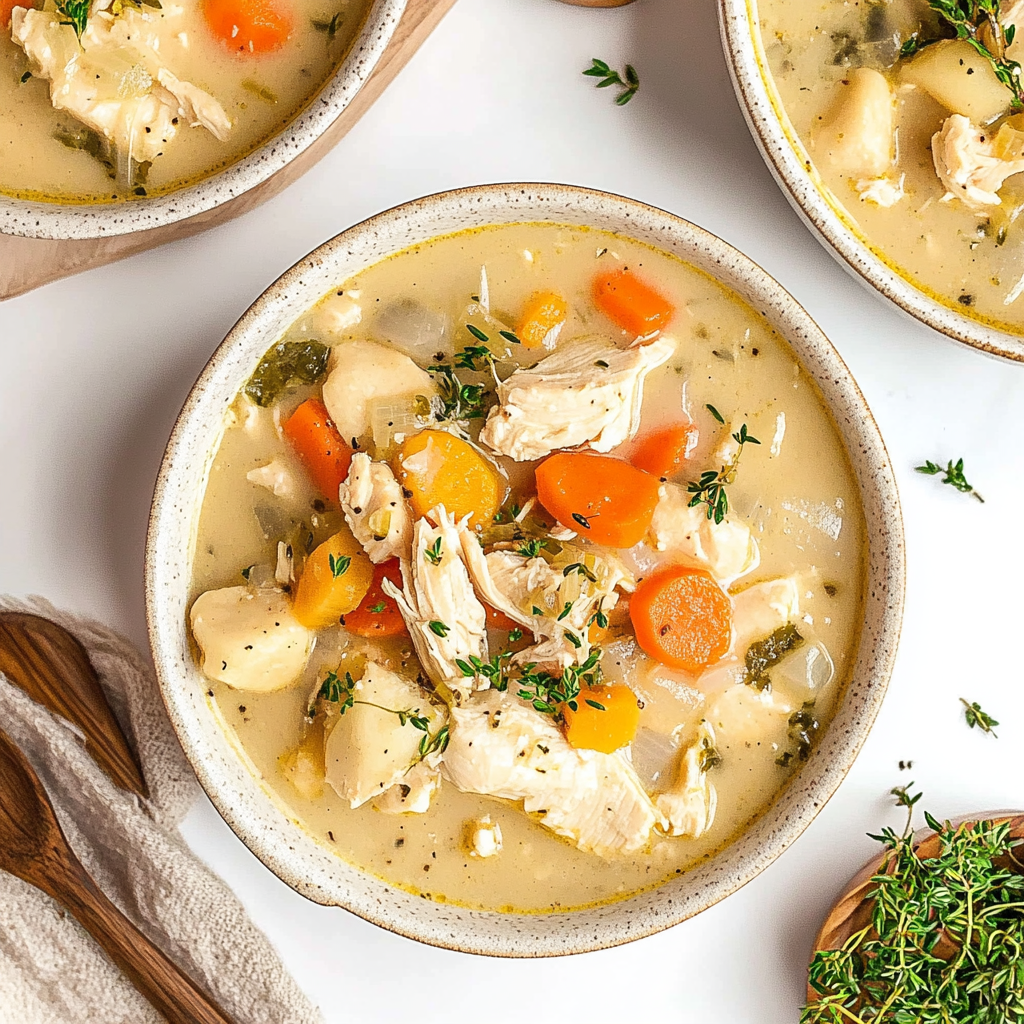 Recipe preparation for Creamy Chicken Stew