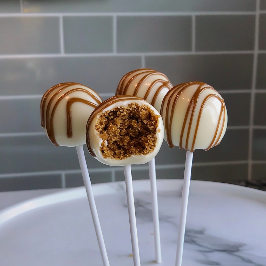 Recipe preparation for Gingerbread Cake Pops Dipped in Caramel