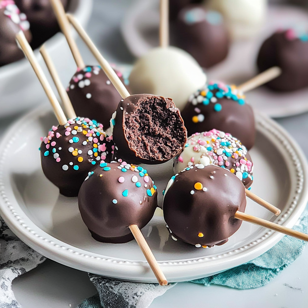 Recipe preparation for Mini Hot Cocoa Cake Pops