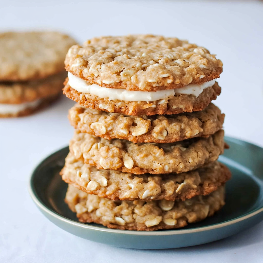 Recipe preparation for Oatmeal Sandwich Cookies with Maple Brown Sugar Buttercream