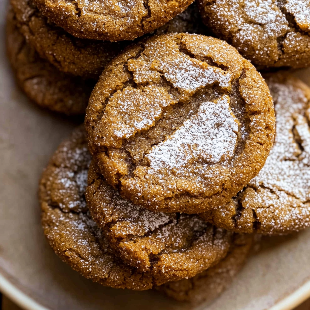 Recipe preparation for Ginger Molasses Crinkle Cookies