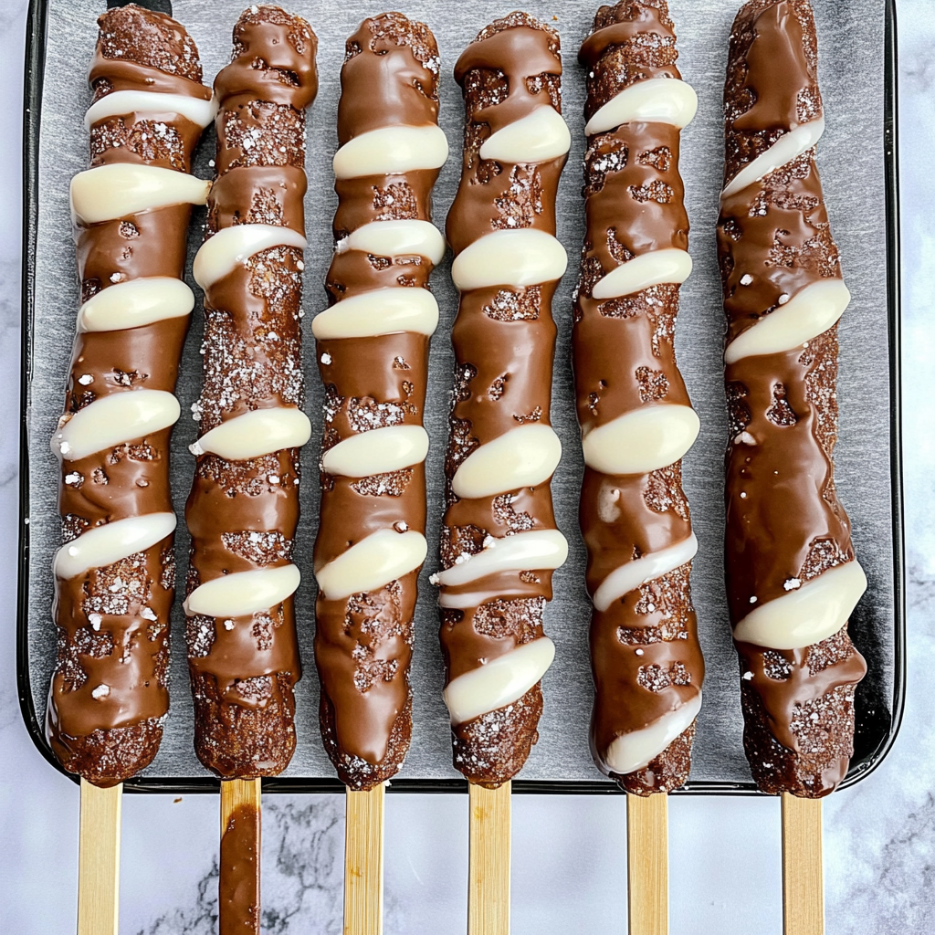 Recipe preparation for White Chocolate Caramel Pretzel Rods