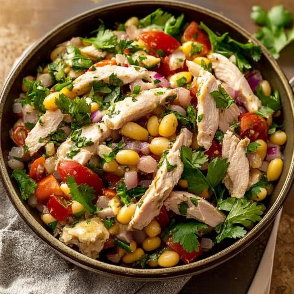 Recipe preparation for Zesty Chicken and Bean Salad