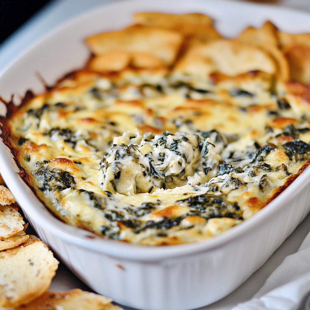 Recipe preparation for spinach artichoke dip