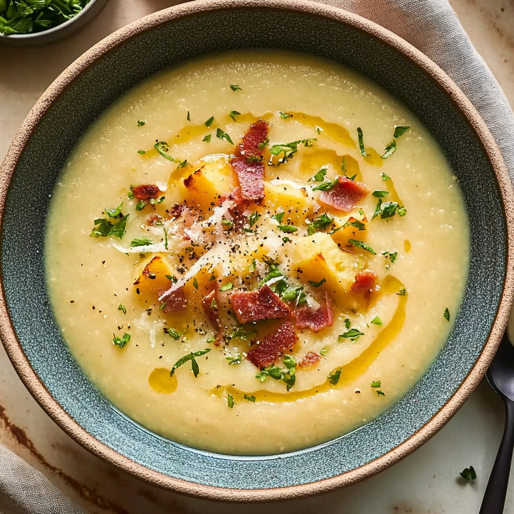 Recipe preparation for Loaded Baked Potato Soup