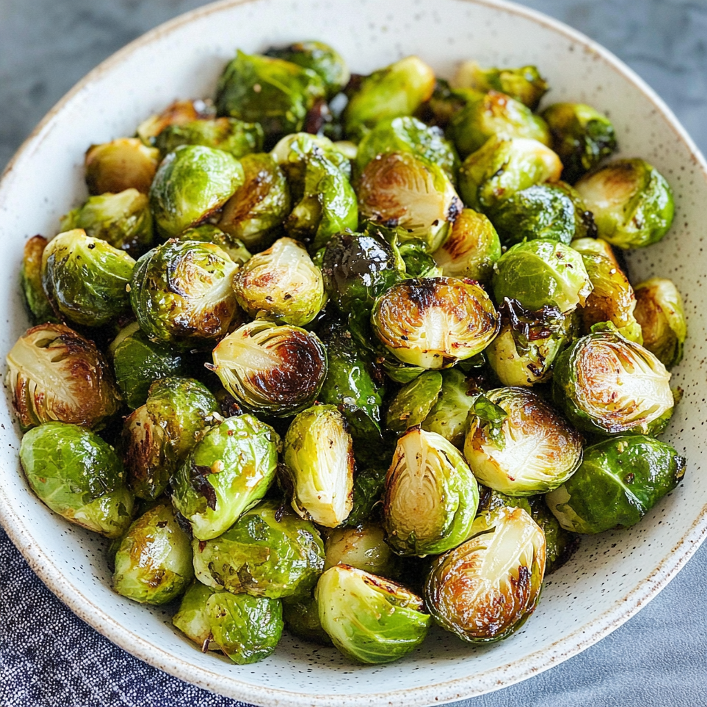 Recipe preparation for roasted brussel sprouts with balsamic