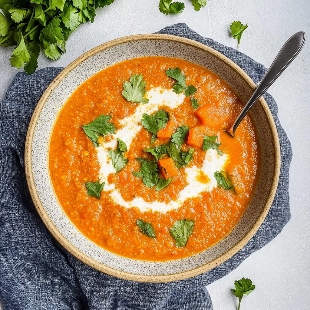 Recipe preparation for Easy Carrot and Lentil Soup