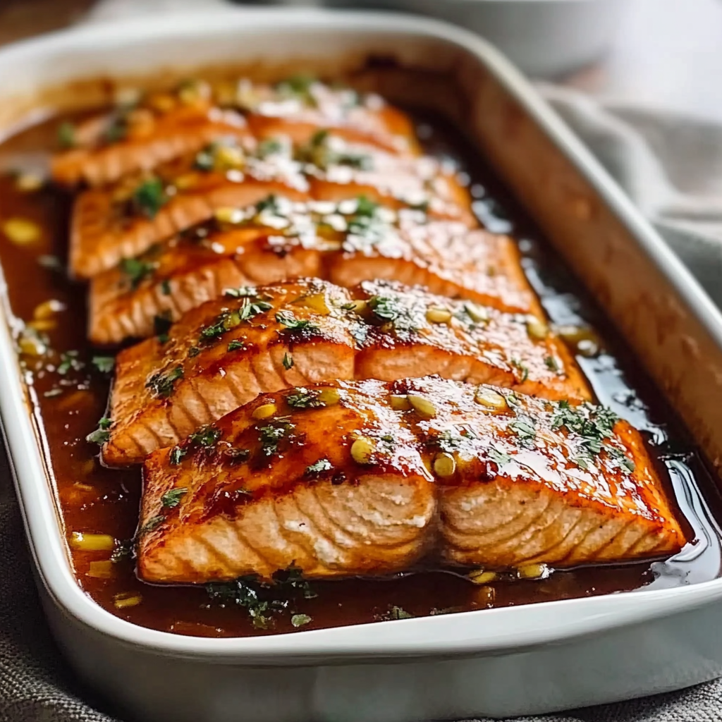 Recipe preparation for honey glazed salmon
