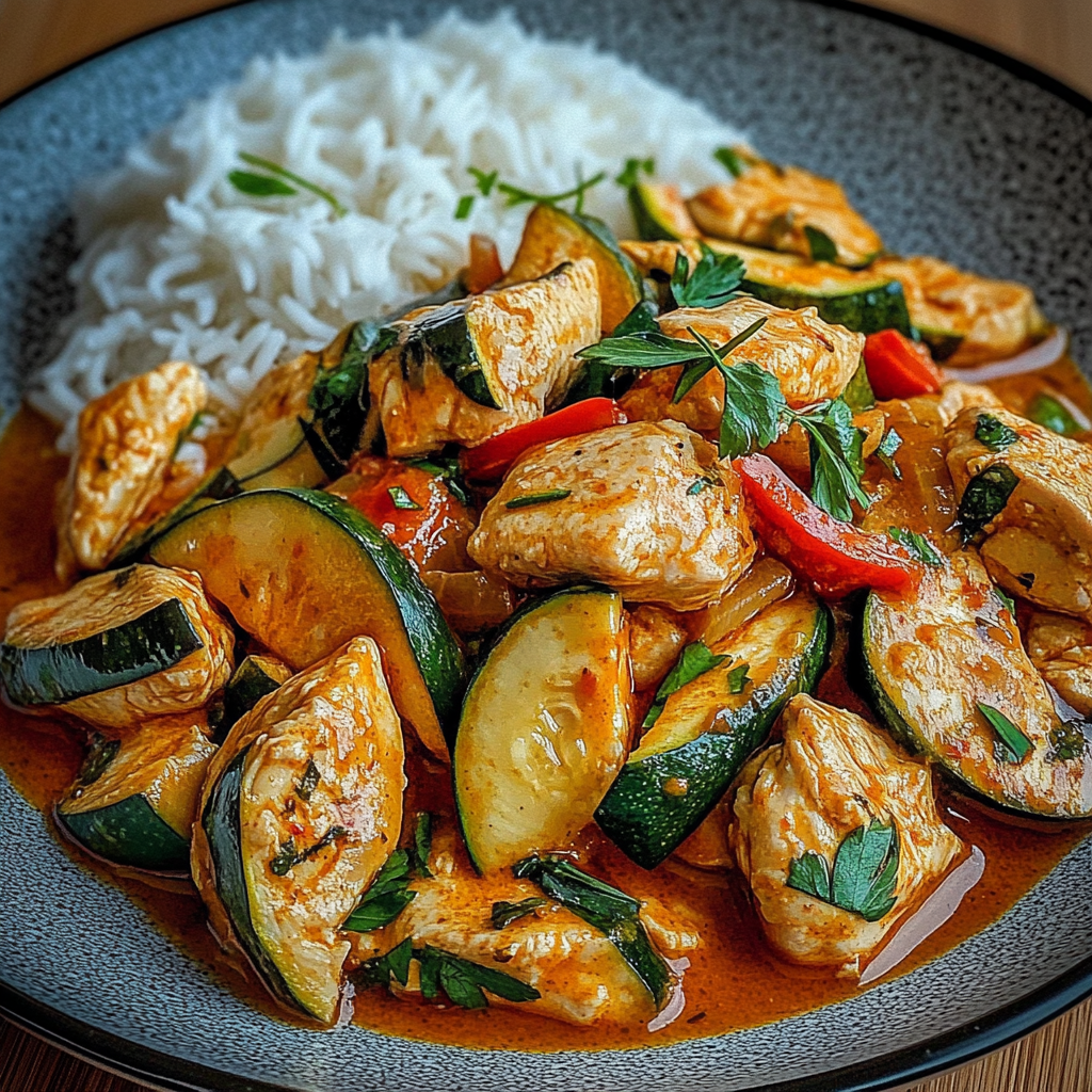 Recipe preparation for Paprika Zucchini Chicken