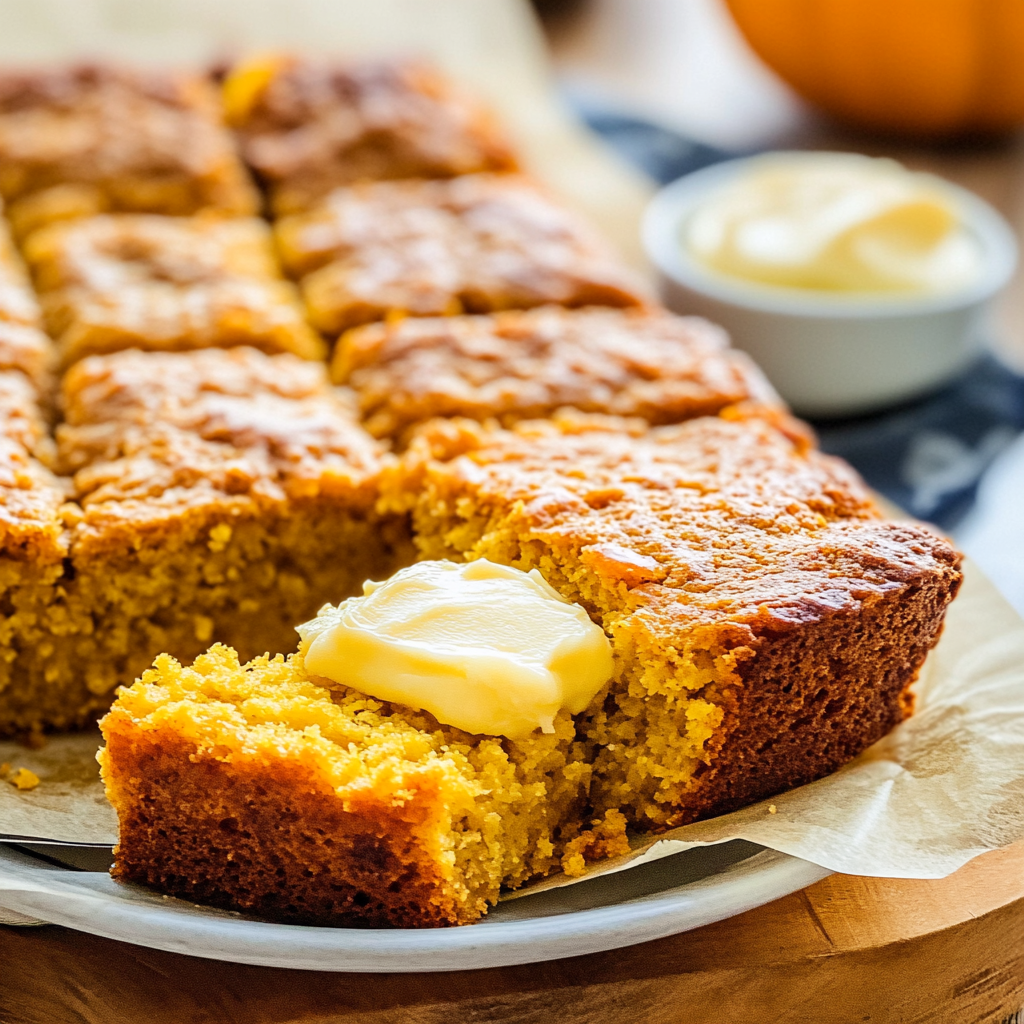 Recipe preparation for Pumpkin Cornbread with Browned Butter