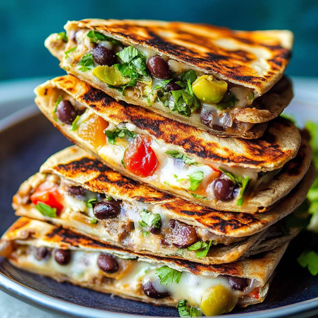 Recipe preparation for Black Bean Quesadilla Recipe