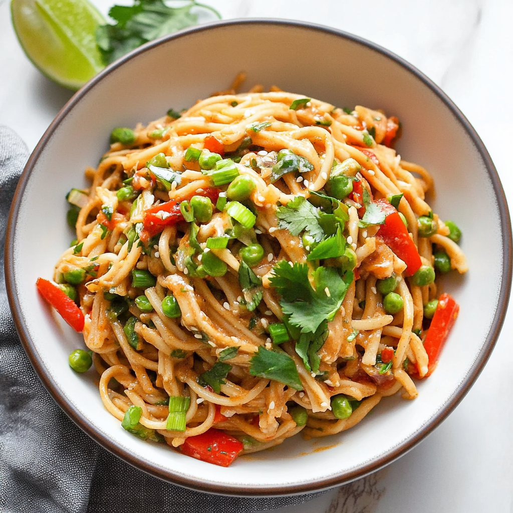 Recipe preparation for Peanut Butter Noodles