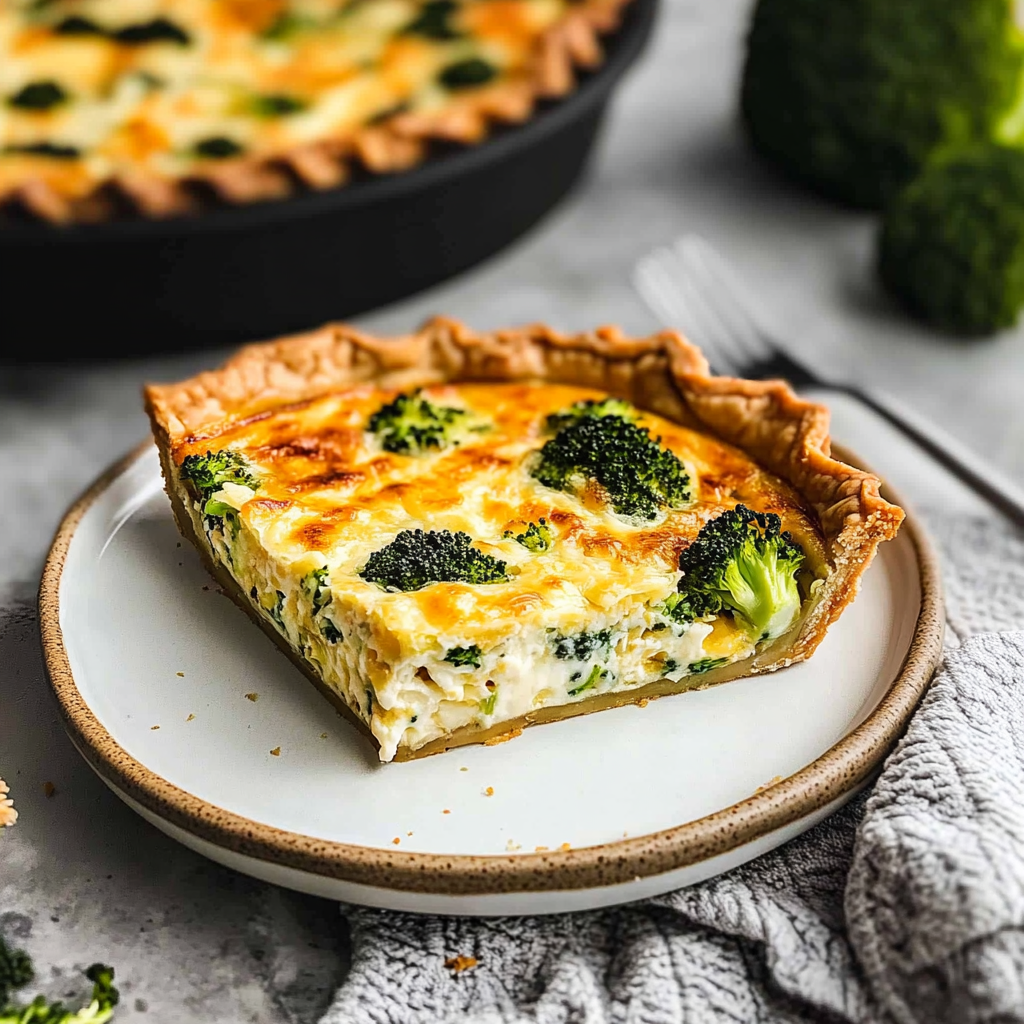 Recipe preparation for Broccoli and Cheddar Quiche