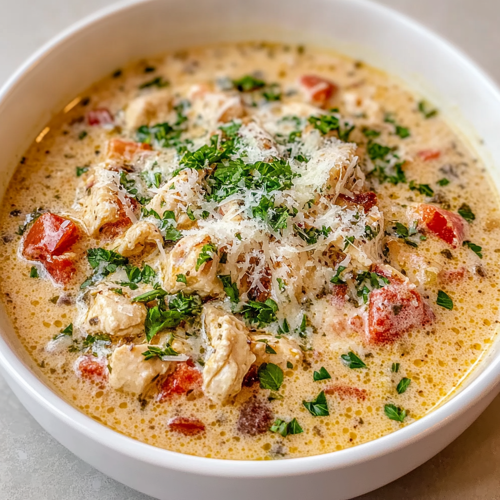 Recipe preparation for Crock Pot Creamy Chicken Parmesan Soup