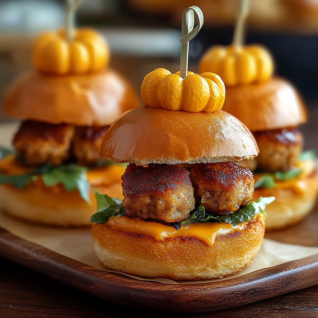 Recipe preparation for Pumpkin Shaped Sliders